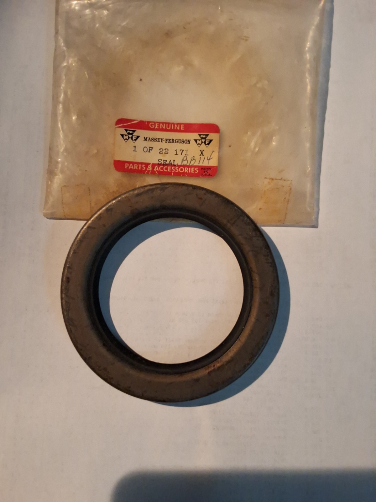 Oil Seal Fits Massey Harris – New OEM Part #22 171 X – FREE SHPG