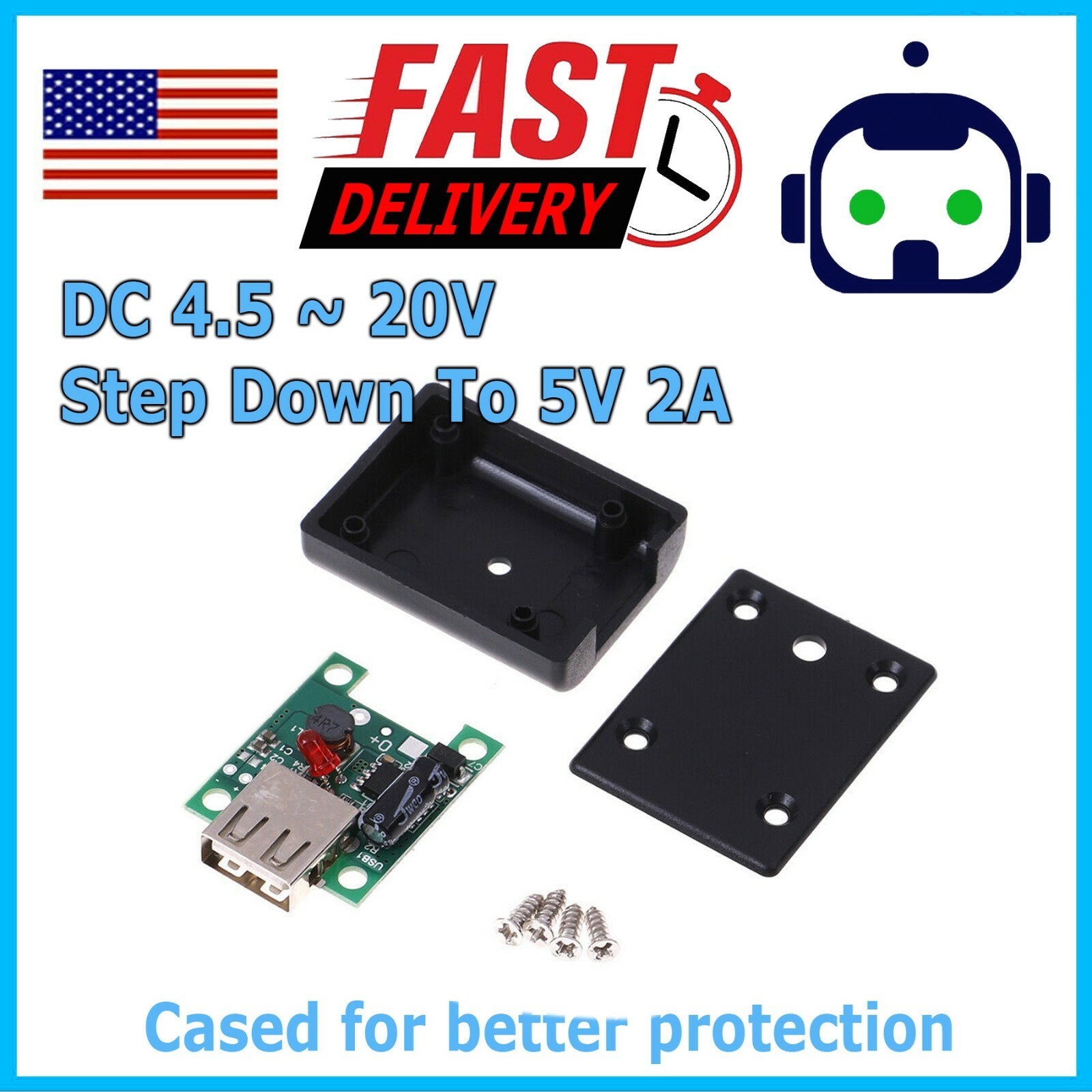 4.5V ~ 20V 12V To 5V 3A 15W DC-DC Step Down Converter Solar Power Supply Module