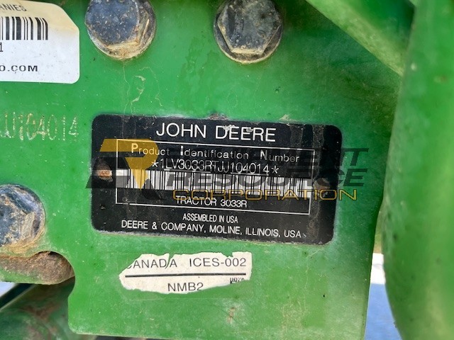 2019 John Deere 3033R Tractor Contractor Platinum Package