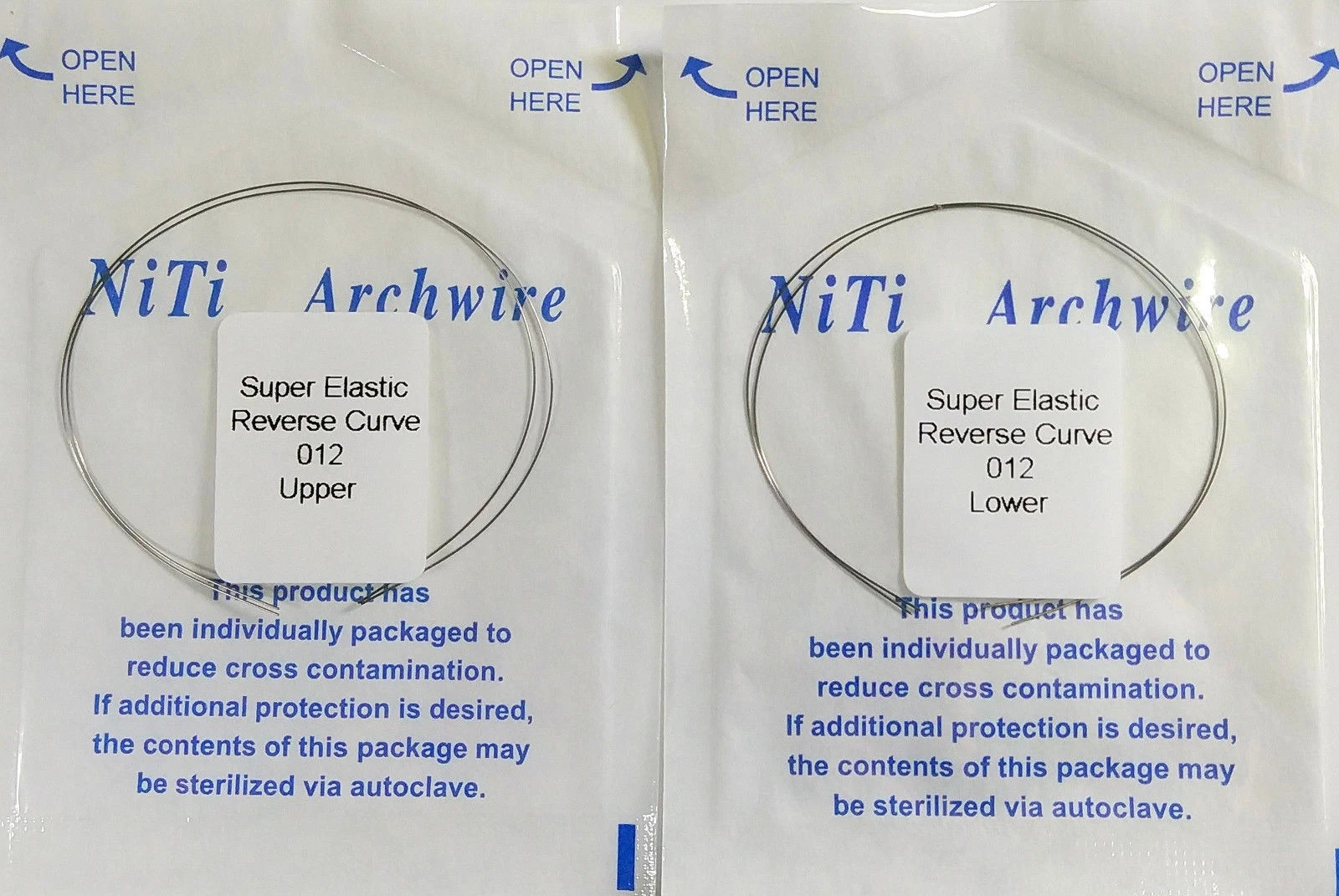 Dental Orthodontic 12 14 16 18 20 Upper+Lower NITI Reverse Curve Round Arch Wire