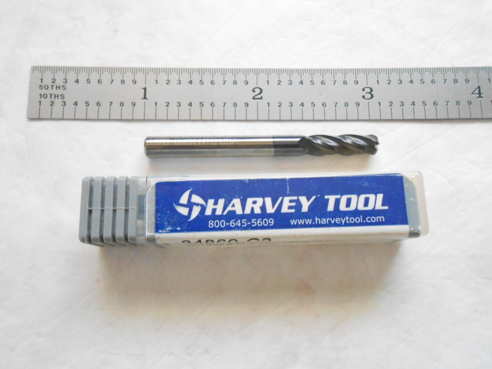 NEW HTC USA HP 3/16″ DIA. X 5/8″ LOC X 2″ OAL X .060″ CR 4FL. CC CARBIDE ENDMILL