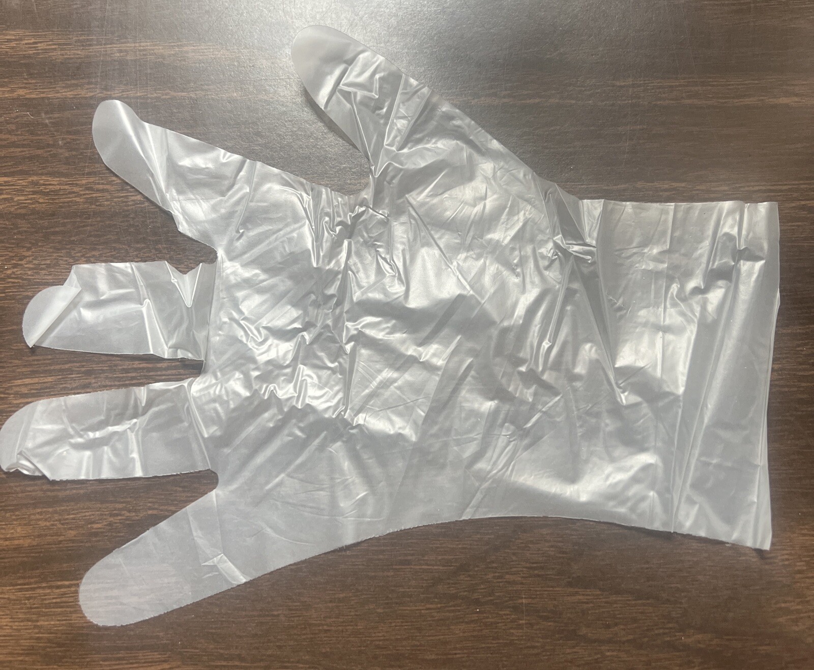 1 Box 200 Clear GLOVES MONOGRAM DISPOSABLE Cleaning STRETCH Poly Size Small 10”