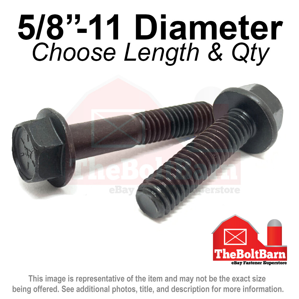 5/8″-11 Grade 8 Hex Flange Screws Frame Bolts Phos Oil (Pick Length & Qty)