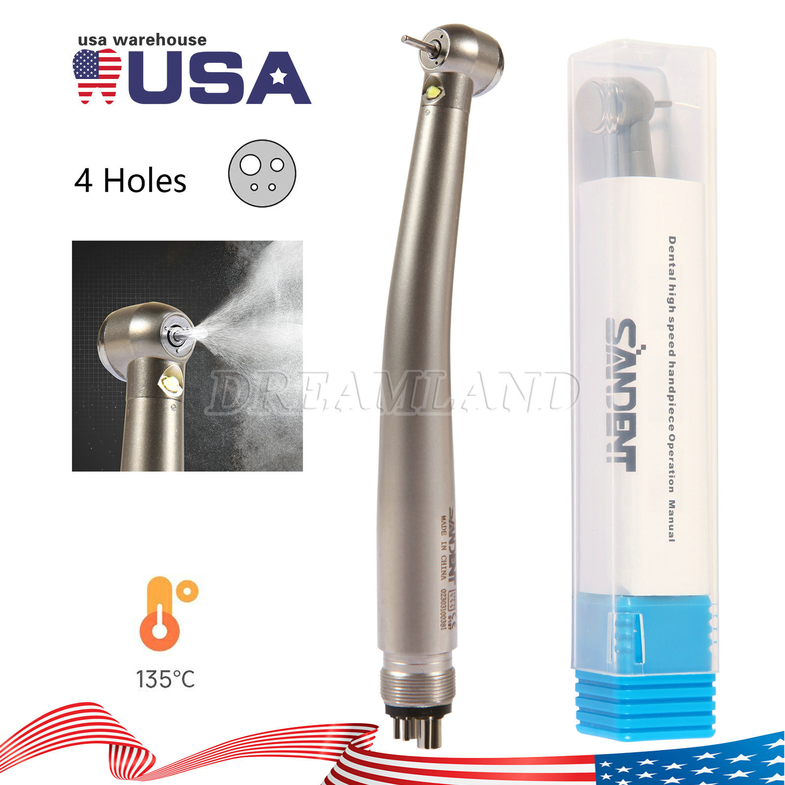 sandent Dental Fiber Optic LED E-generator high speed handpiece 4HOLE/2HOLE