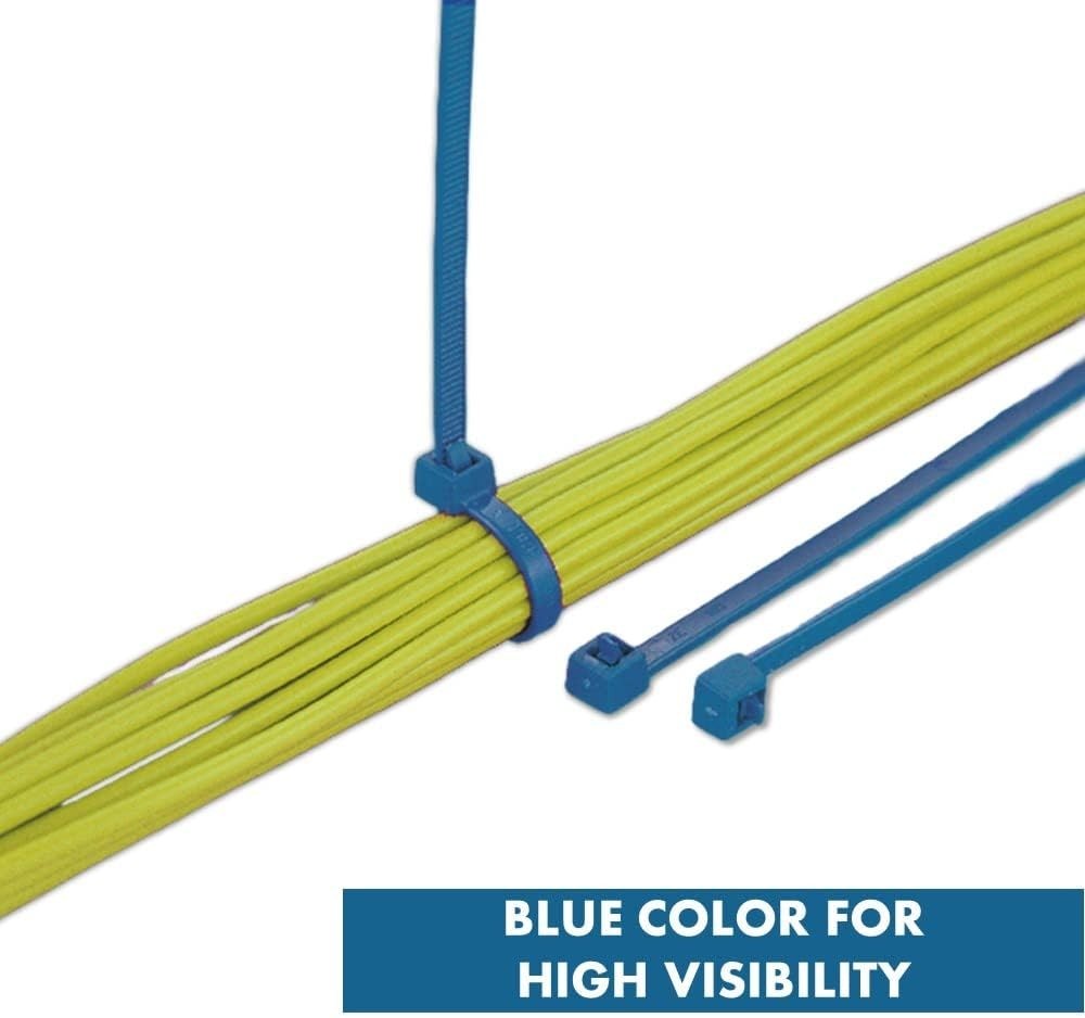 Metal Detectable Blue Zip Ties 100 Pcs 8 Inch, 50 Lbs Tensile Strength, Iron …