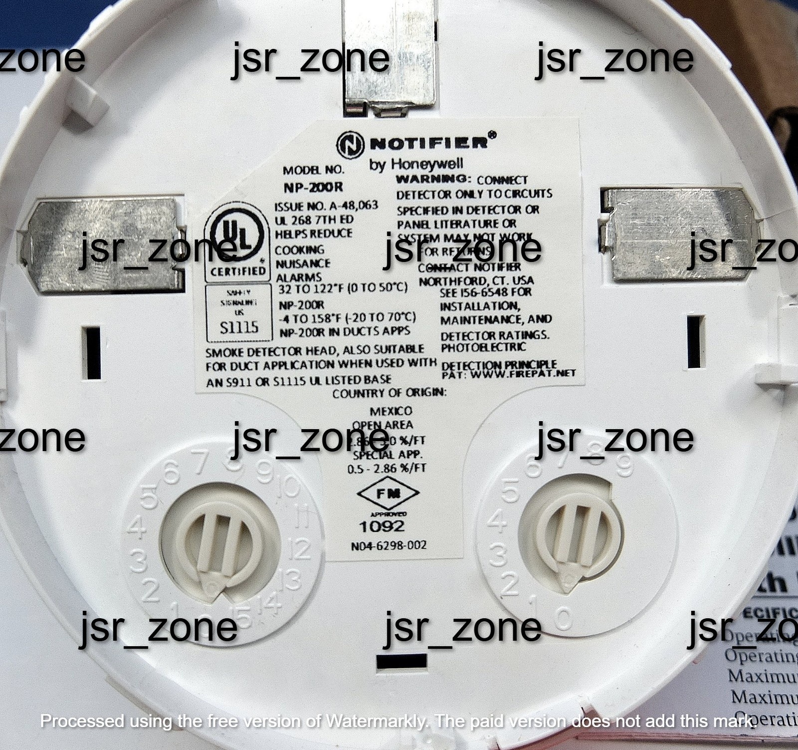 BRAND NEW NP-200R Notifier Photoelectric Smoke Detector «White»