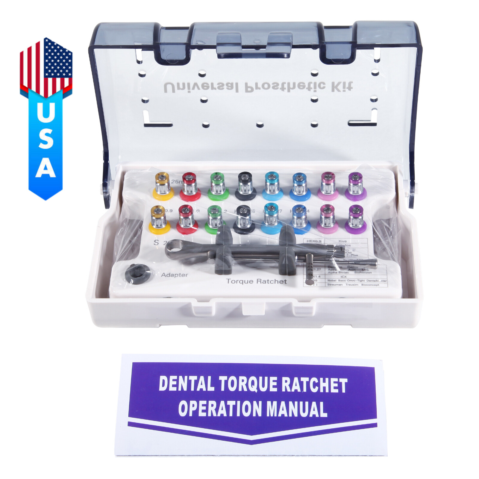 Dental Universal Implant Prosthetic Kit Torque Wrench Screw Drivers Remover st