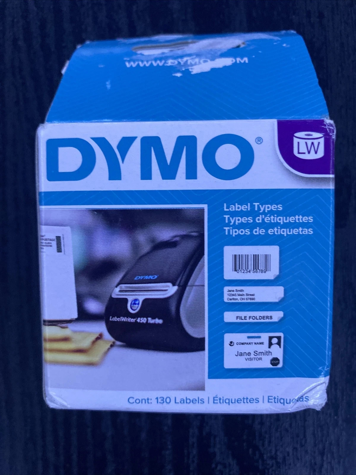 Dymo #30254 Address Label 1.12″ Width x 3.50″ Length Rectangle 130/Roll