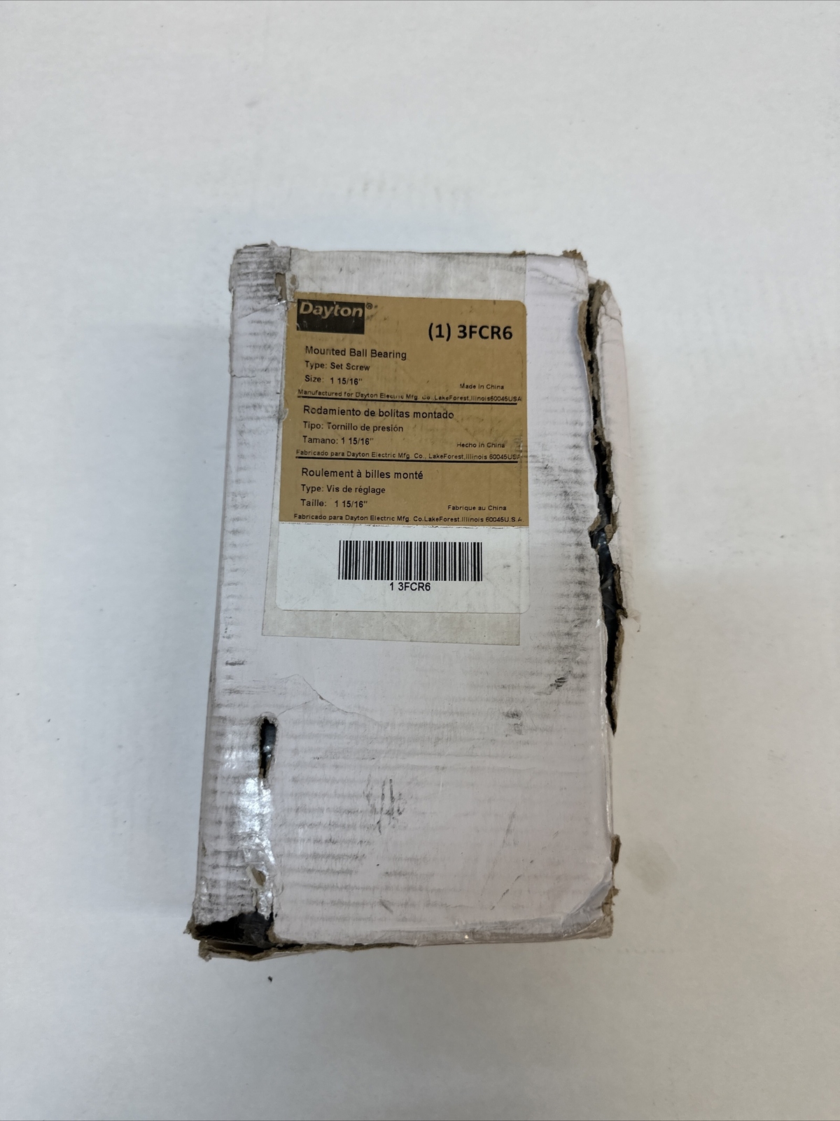 Dayton 3Fcr6 Pillow Block Bearing,Ball,1-15/16″ Bore