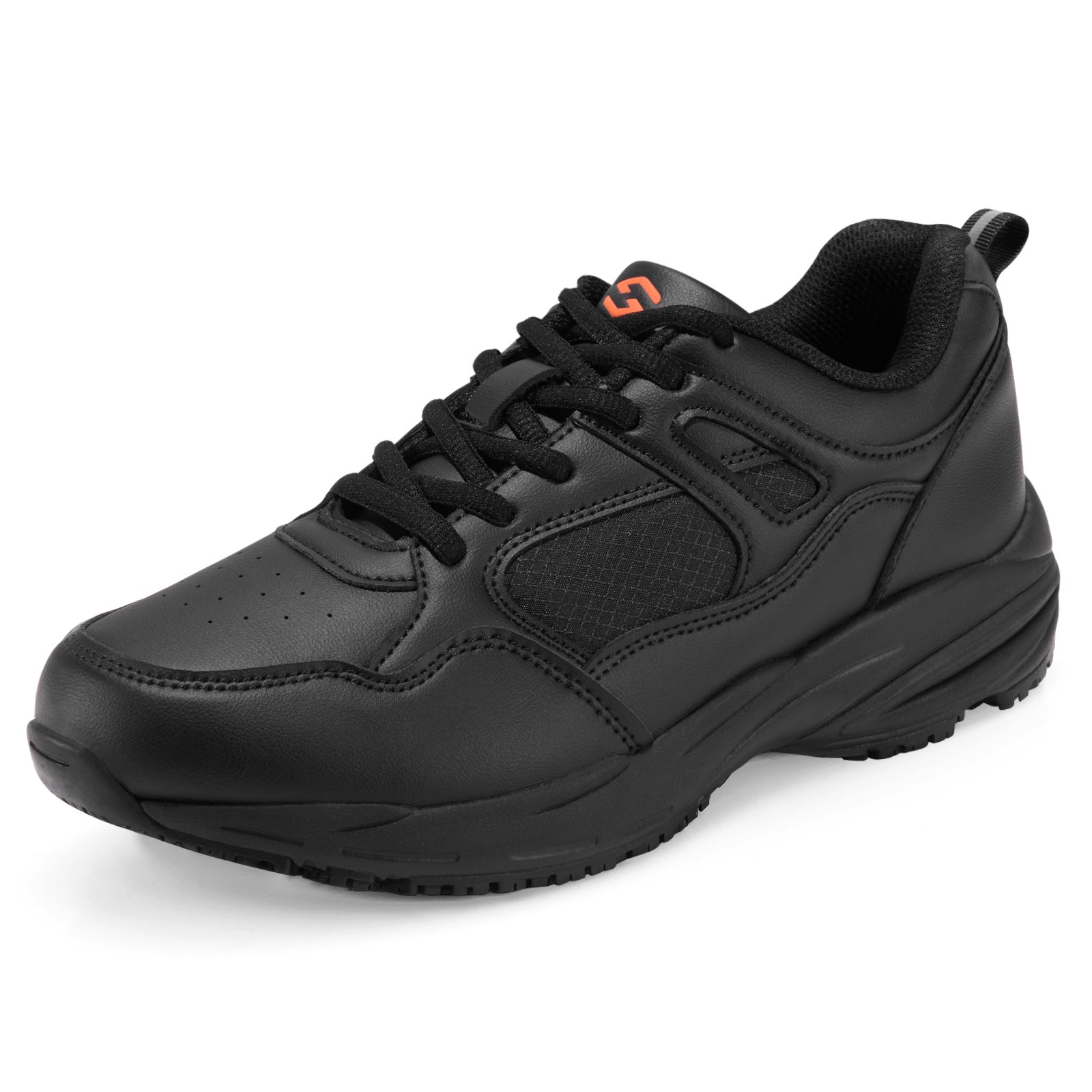 NINGO Men Oil Resistant Work Shoes Lace Up Non Slip Shoes Safety Nurse Chef Shoe