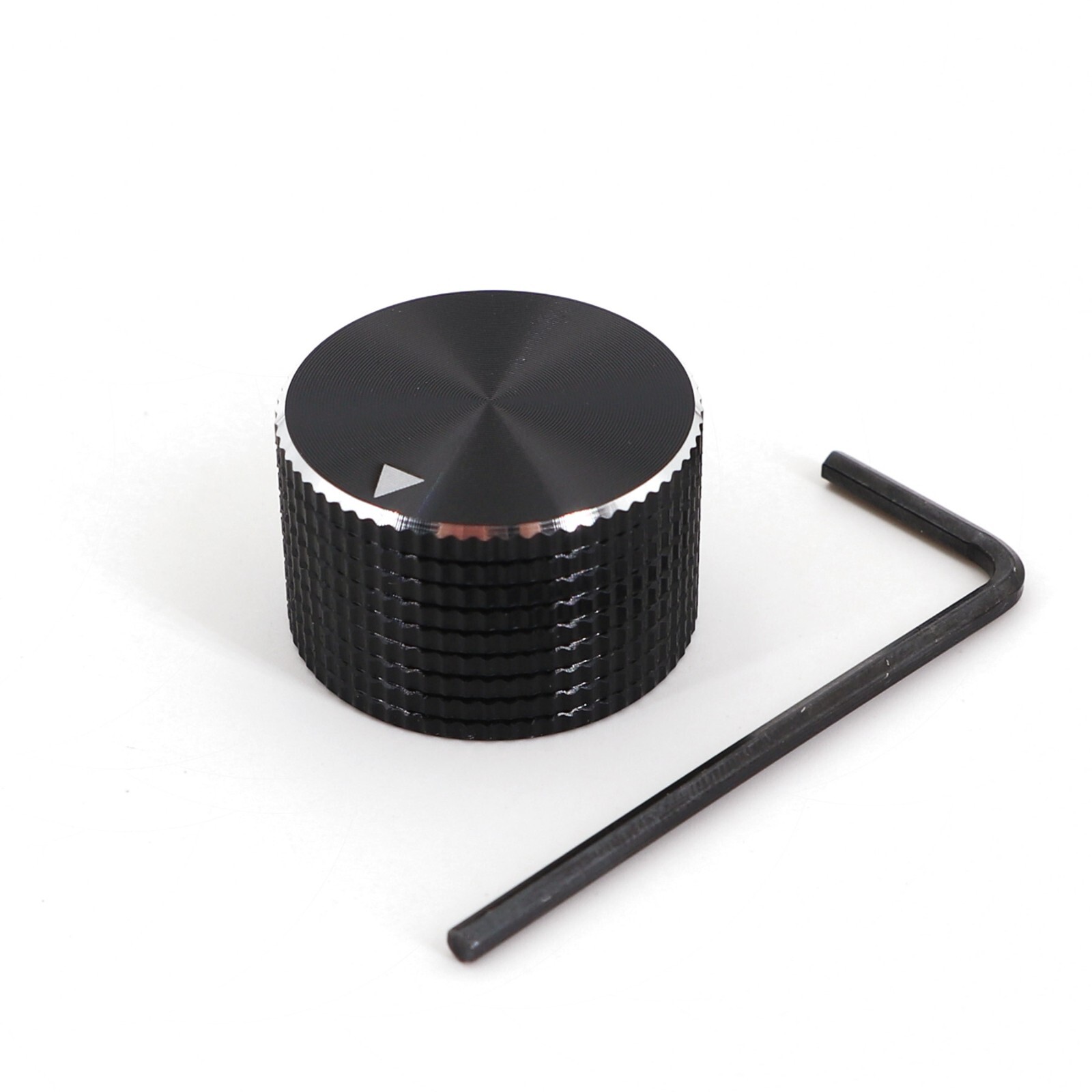 10Pcs 6.4mm 1/4» Black Aluminum 25 x 15.5mm Amplifier Audio Volume Rotary Knob