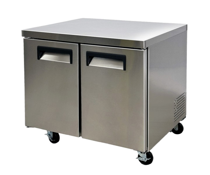 36″ NEW Commercial Two Door Undercounter Work Top Refrigerator 8 Cu. Ft.