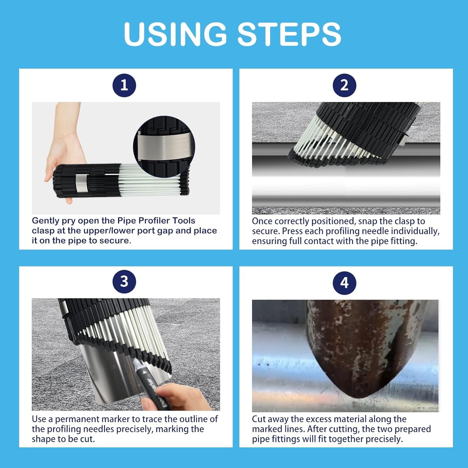 Multi Surface Pipe Profiling Tool, Pipe Cutting Template Multi Functional Shape