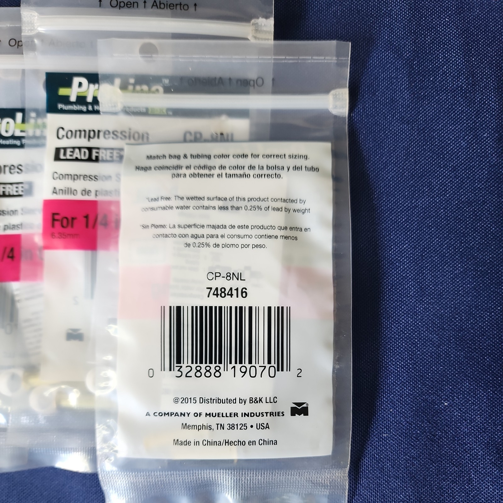 Lot of 9 Everbilt A8 1/4 & Proline CP-8NL 1/4 Brass Sleeve & Insert Fittings