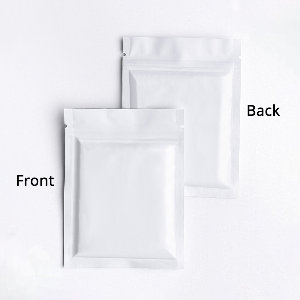 4x6in Double Side White Matte Foil Mylar Zip Lock Pouch Bag w/Heat Seal Machine