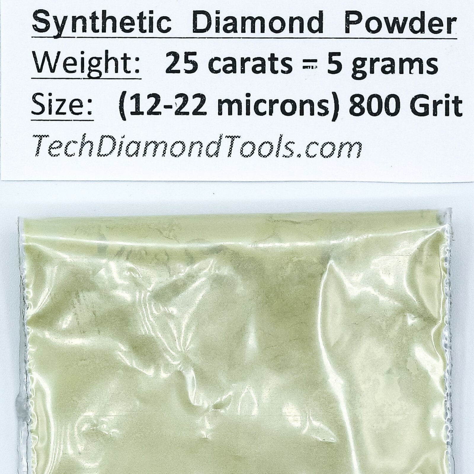 TechDiamondTools Diamond Powder 800 Grit 12-22 Microns, 25 cts = 5 Grams