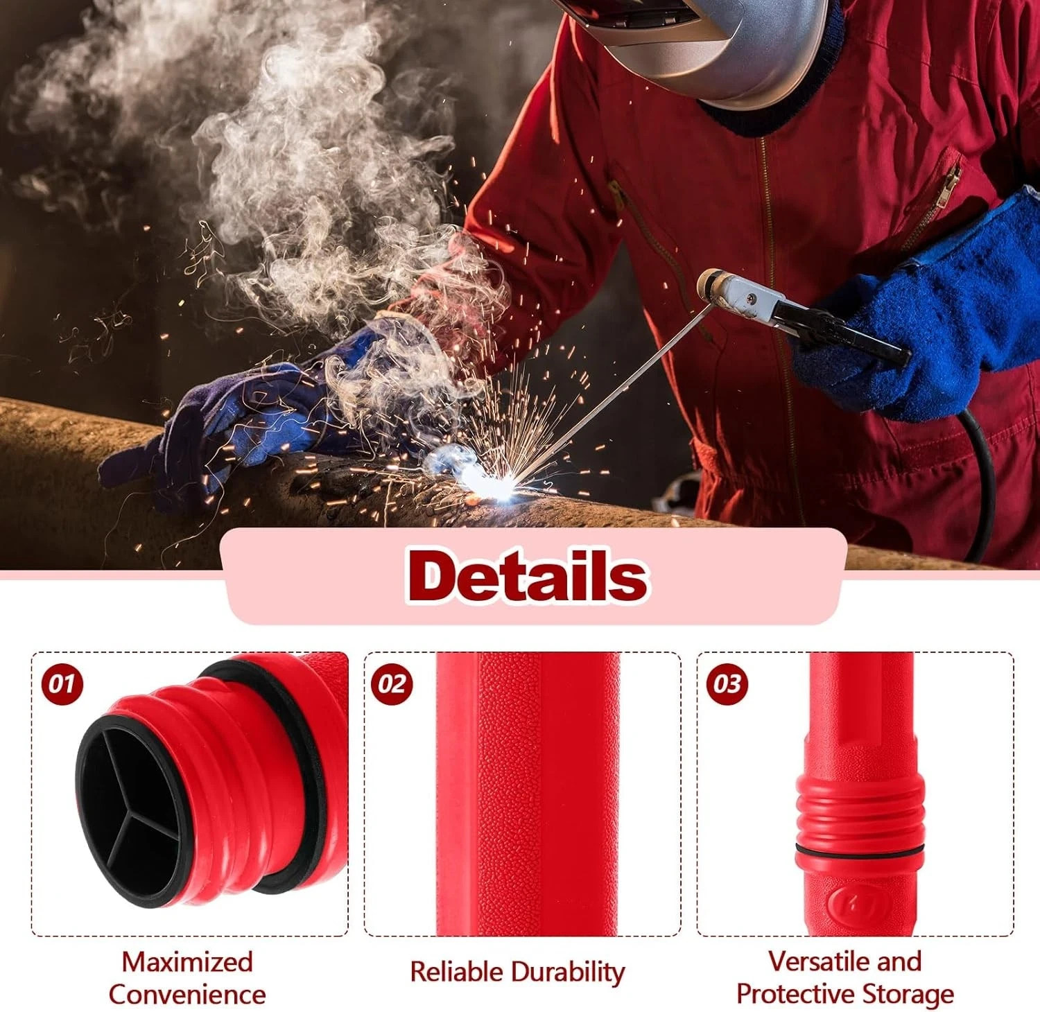 4 Red Welding Rod Storage 40 Inch Tig Rod Storage Canisters Welding Electrode