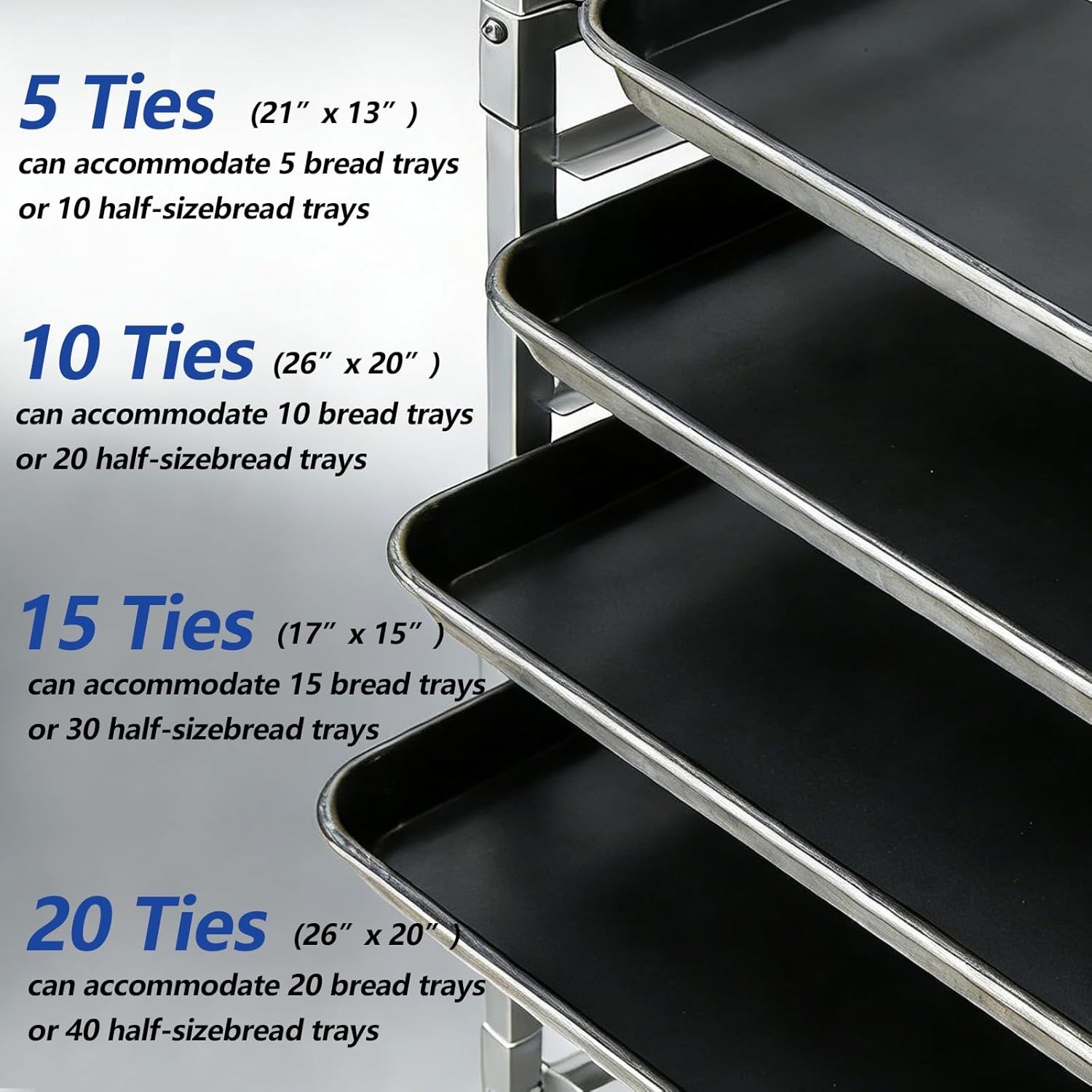 Aluminum Bun Rack on Locking Wheel – Mobile Cooling Trolley for Kitchen & Bakery