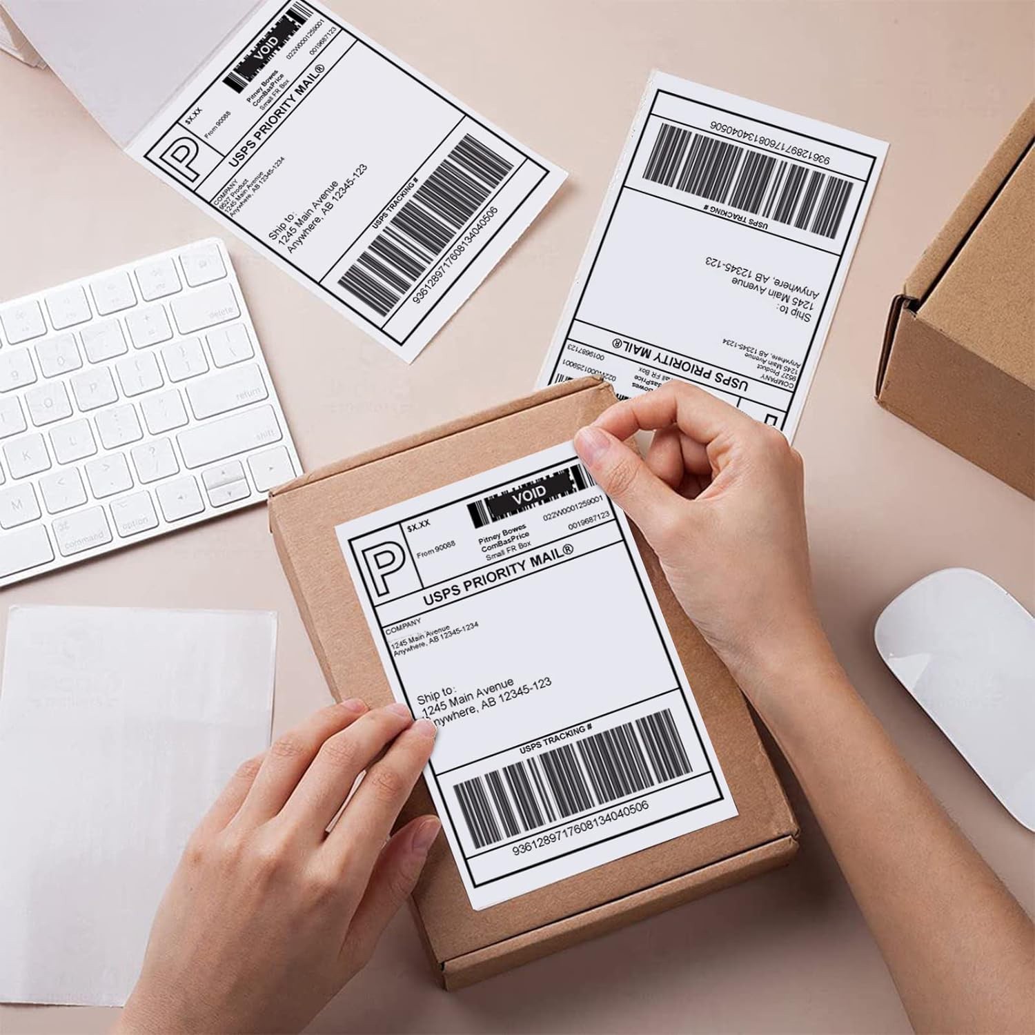 500 4″ x 6″ Fanfold Direct Thermal Shipping Labels Perforated for Zebra & Rollo