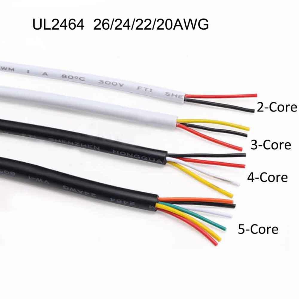 UL2464 20/22/24/26AWG Power Cord Soft Cable 2/3/4/5/6 Cores Signal Control Wire