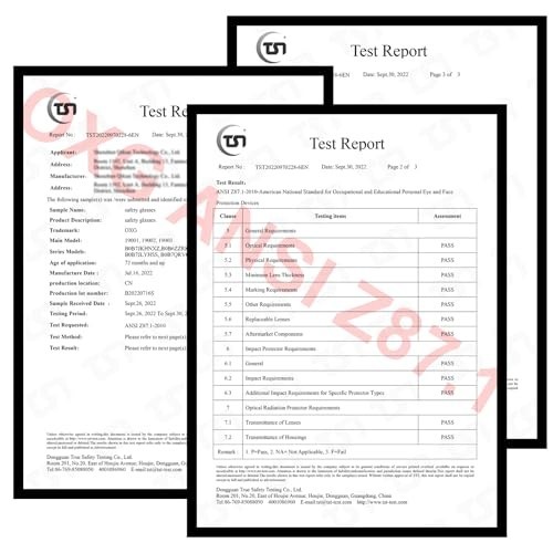 3 Pack Work Safety Glasses for Men Women, ANSI Z87.1 Scratch Impact Resistant Pr
