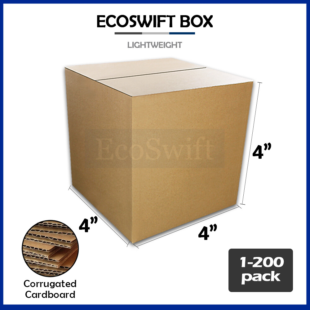 1-200 4x4x4 «EcoSwift» Cardboard Packing Mailing Shipping Corrugated Box Cartons