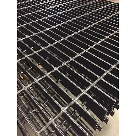 Carbon Steel Bar Grating, Smooth, 36 In L, 36 In W, 0.75 In H, Black Painted