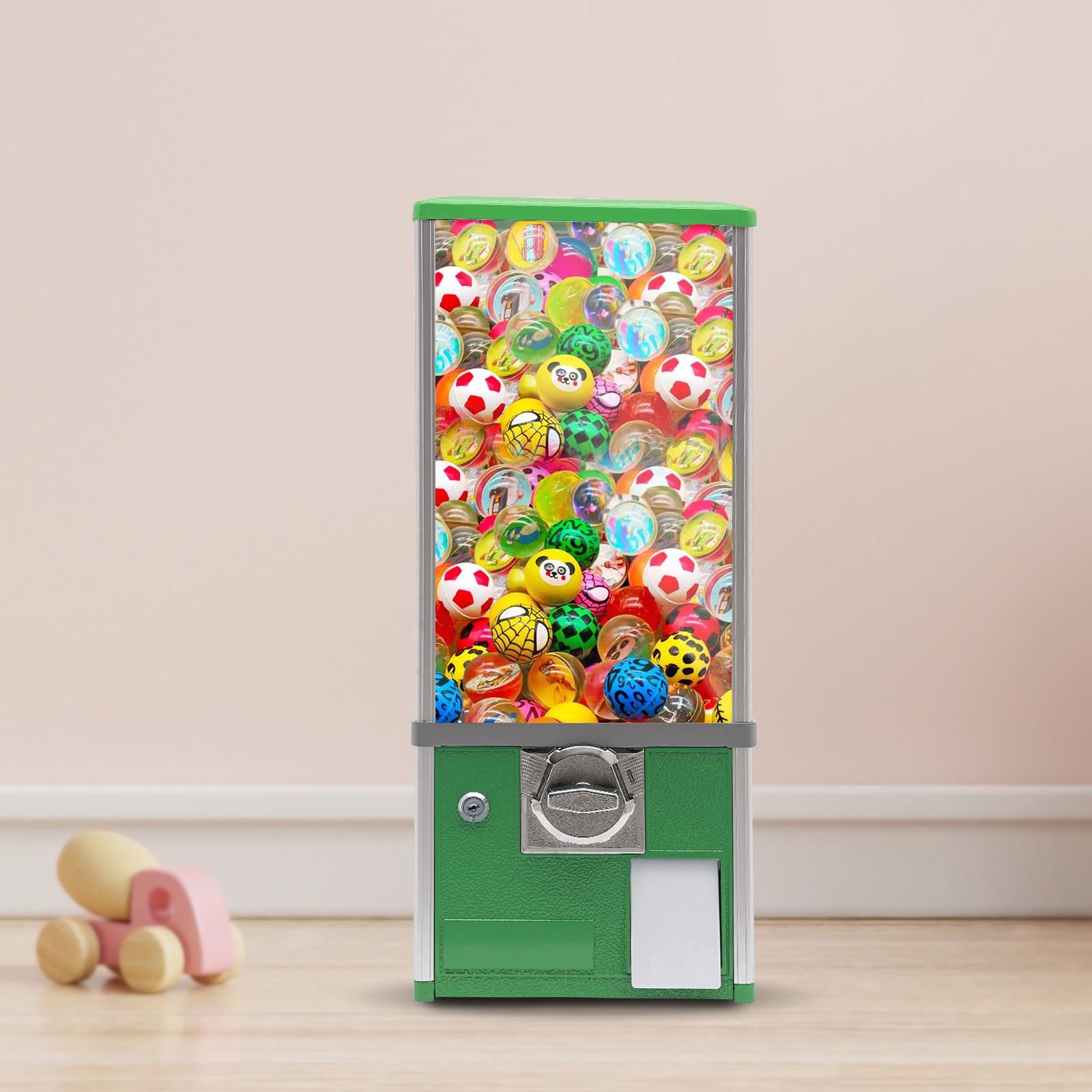 26*26*64cm Gumball Machine with Keys – Modern Bubble Gum Candy Dispenser