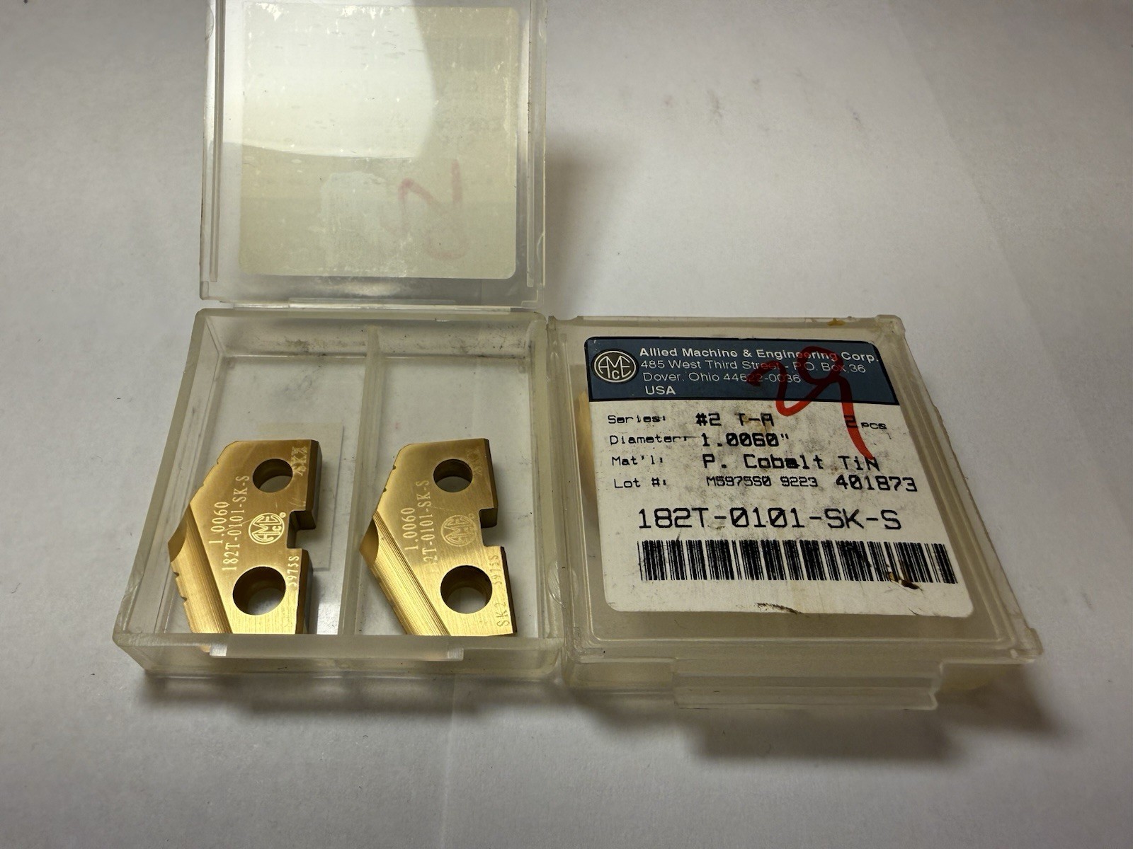 AMEC Allied Machine T-A #2 Series Spade Drill Inserts 1.0060″ Cobalt TiN 2pcs