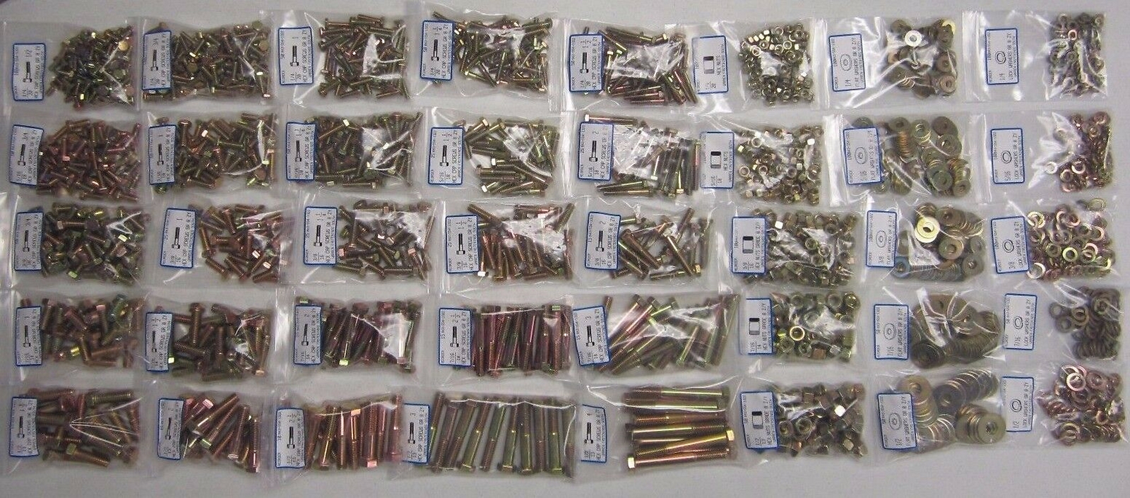 2715 Piece Grade 8 Coarse Thread Hex Head Bolt, Nut, Flat & Lock Washer Kit