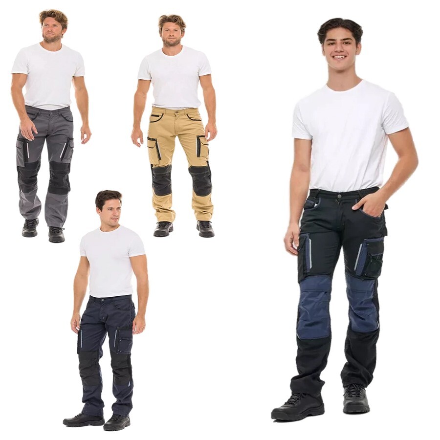 Men’s Heavy Duty Cargo Trousers Construction Utility & Reinforcement Work Pants