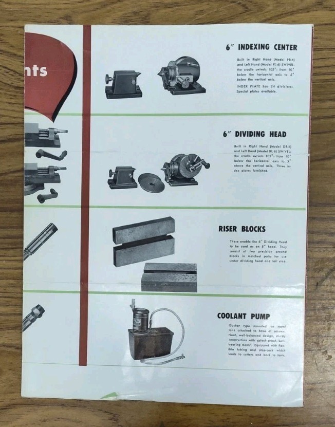 United States Machine Tool Ohio Hand Milling Machine Industrial Brochure Vintage