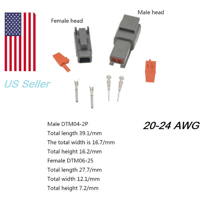 OEM Gray Deutsch DTM 2 3 4 6 8 12 Pin Connector Electrical Kit 20-24 AWG