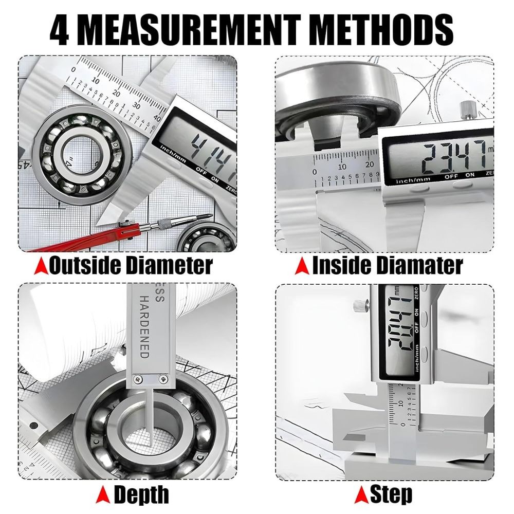 6″ 150mm Digital Caliper Electronic Micrometer LCD Measuring Tool with Fraction
