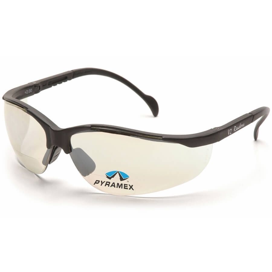 Pyramex V2 Reader Bifocal Safety Glasses – Black Frame and Indoor/Outdoor Lens