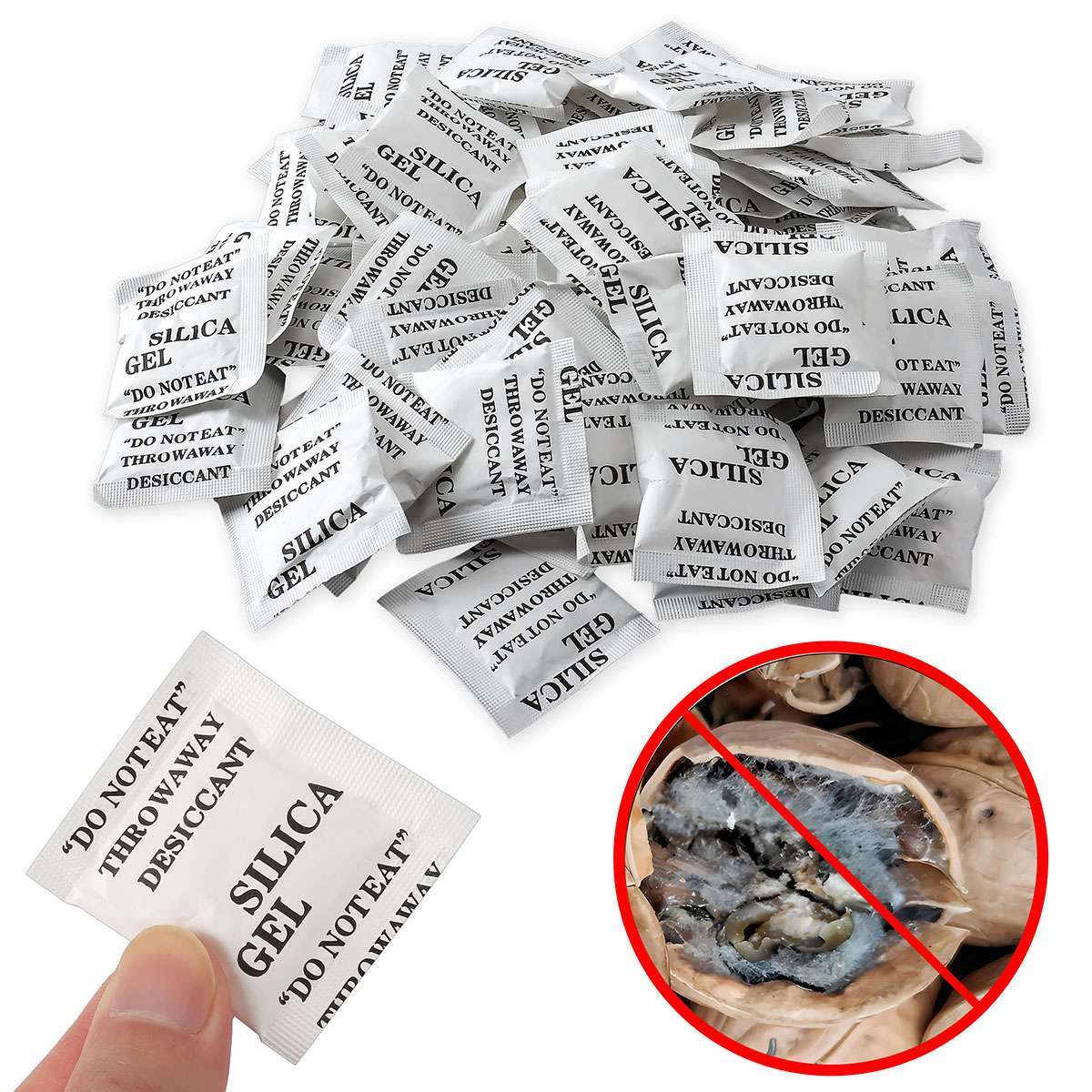 60Pcs 100Pcs 3g 5g Grams Silica Gel Desiccant Pack Moisture Absorber Reusable