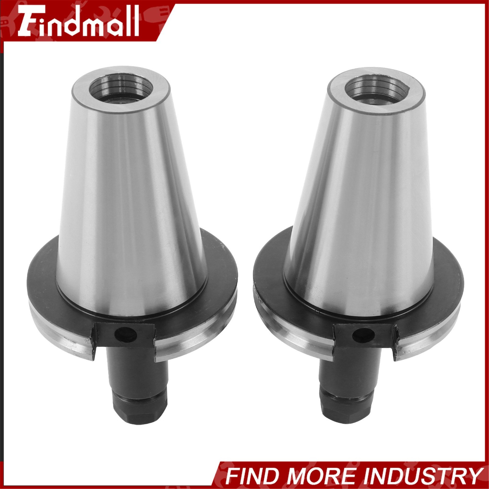 Findmall 2 Pcs CAT50 ER16 Collet Chuck Set 4″ Projection for CNC Mills