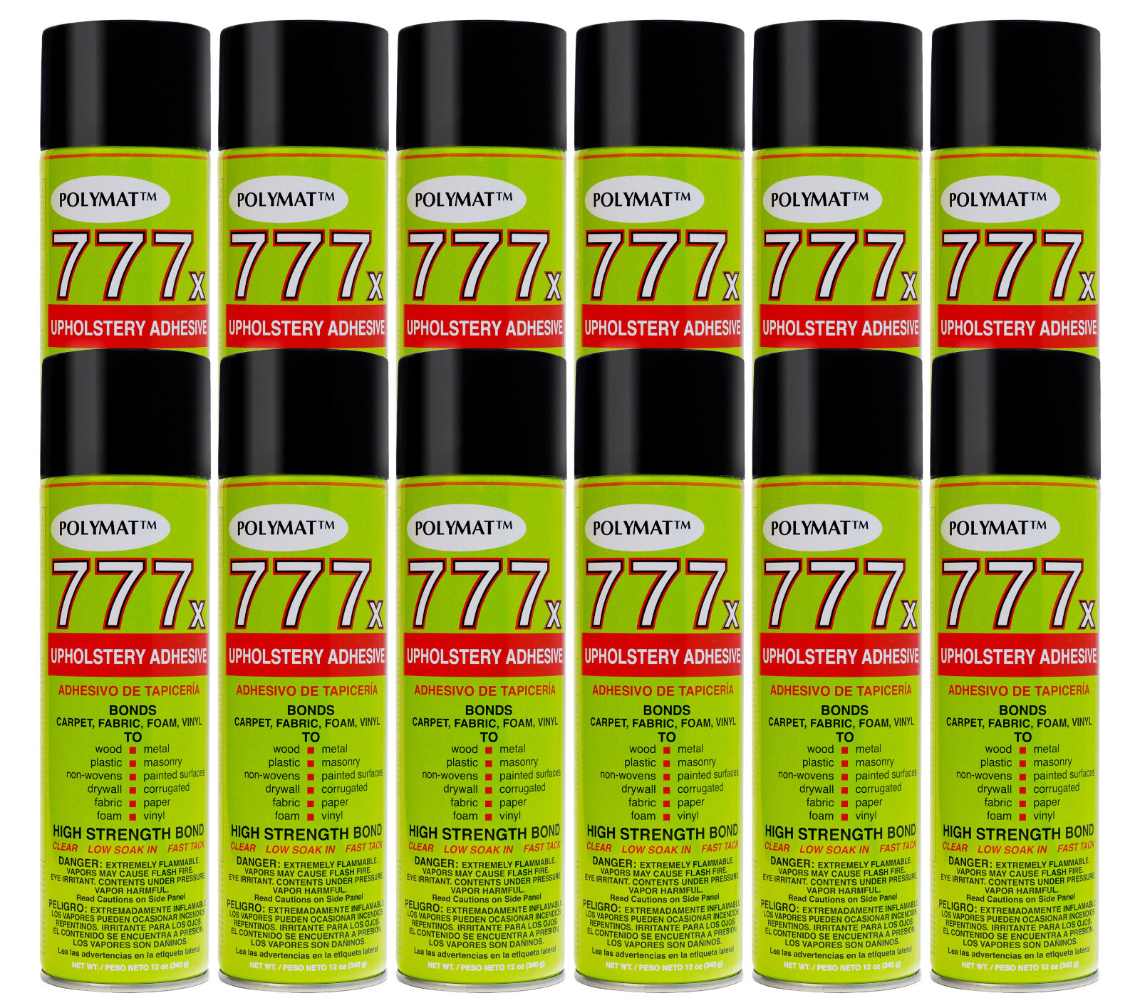 12 12oz Cans OF Glue Polymat 777 Industrial Spray Adhesive for MARINE UPHOLSTERY
