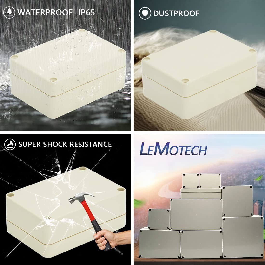Compact Waterproof ABS Junction Box for Indoor and Outdoor Electrical Use
