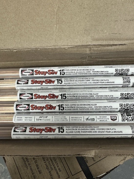 Harris Stay Silv 15 15% Silver Brazing Alloy Rods HVAC Grade 1LB 28 Rods