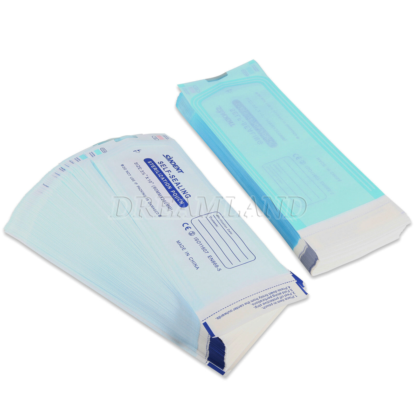 Sterilization Pouches- 3.5 » x 10 » Dental Medical Self Seal Pouch Bag 200 Bags