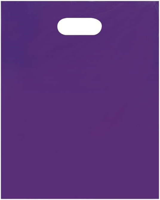 1000 Purple Plastic Bags Shopping Merchandise Retail Gift 12″ x 15″ Diecut