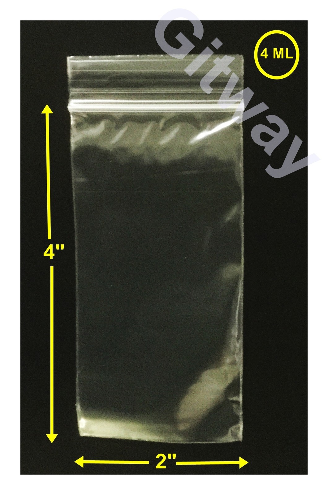 2″ x 4″ Reclosable Resealable Zip Seal Lock Clear Plastic 2×4″ FDA Bags 4 MIL