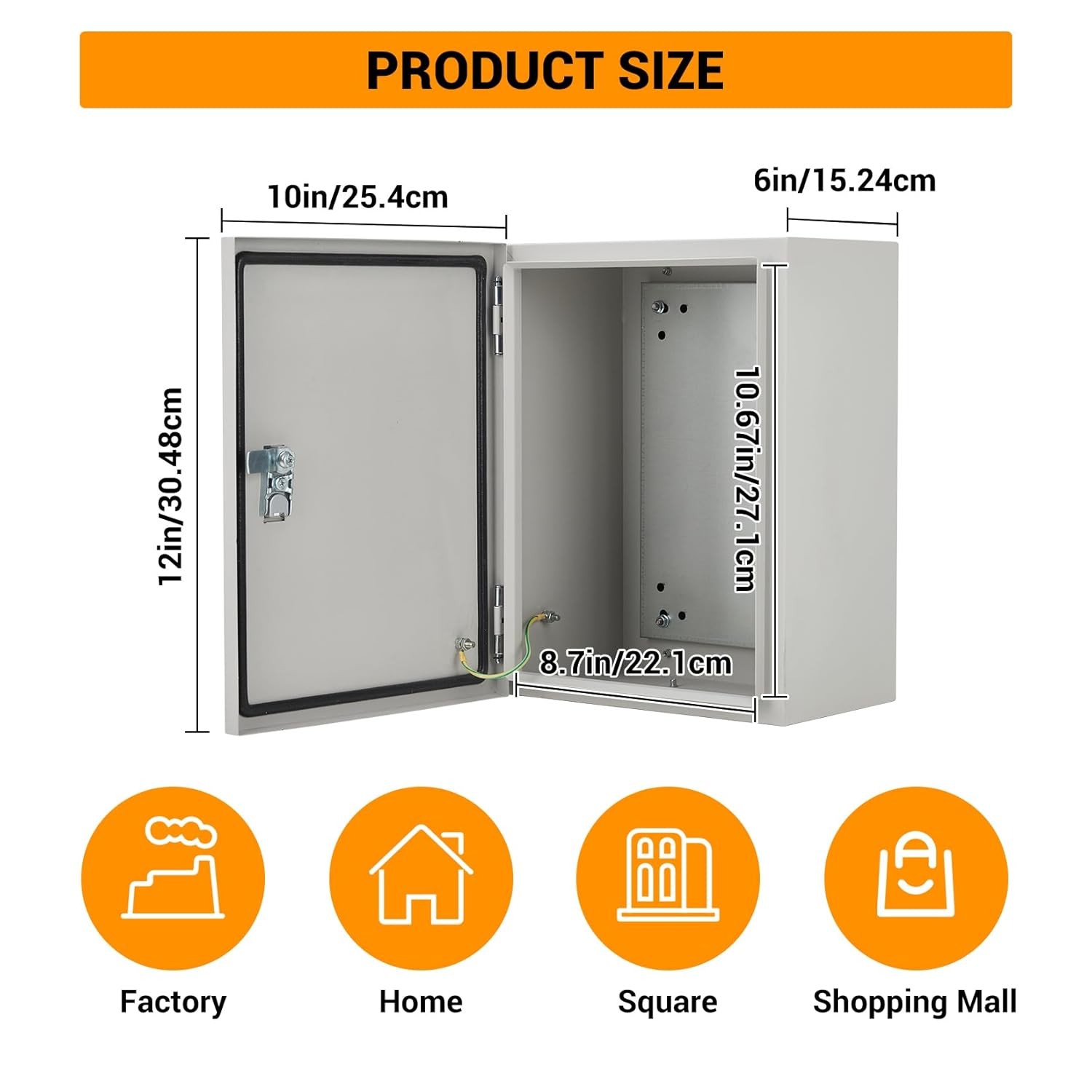 12″-24″ Waterproof Electrical Box IP66, Titanium Steel, Lockable, Rust-Resistant