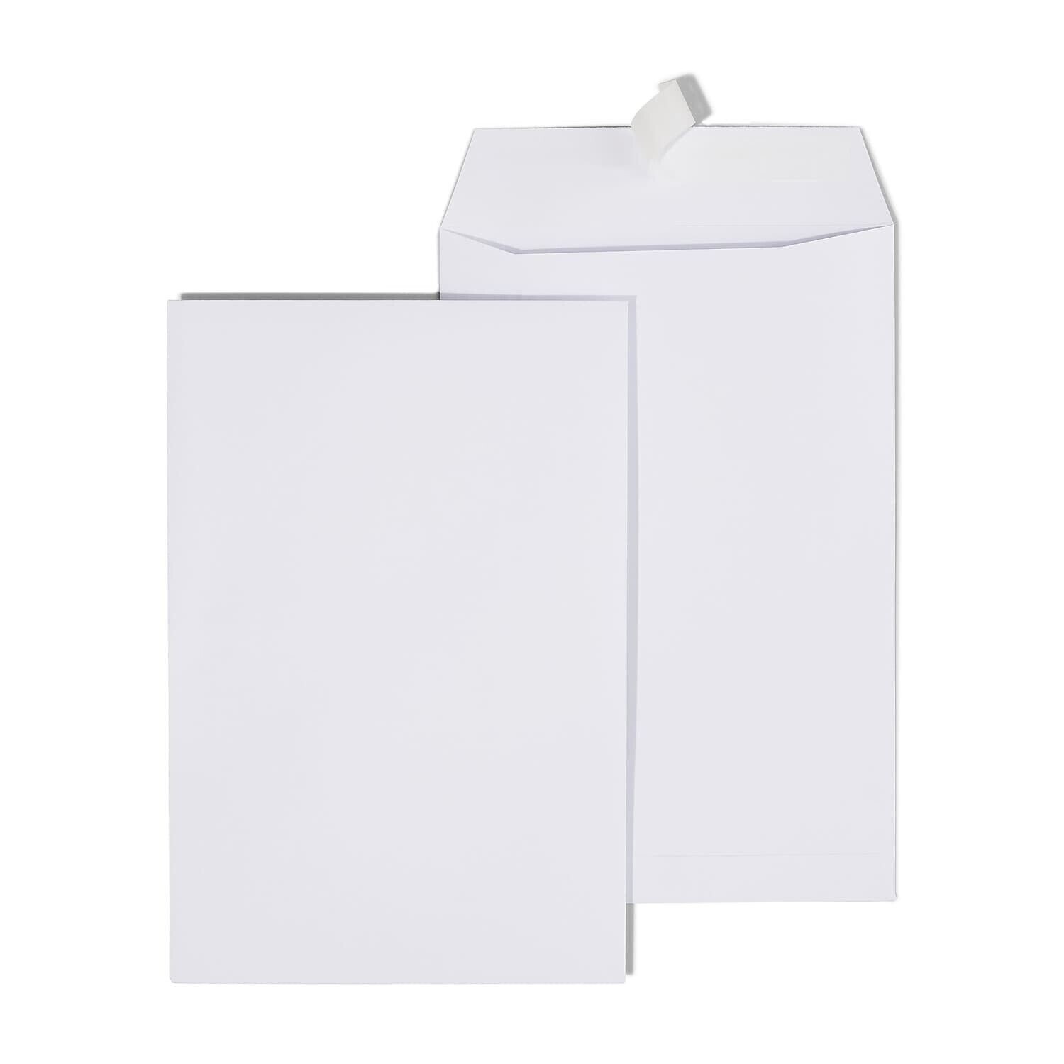 Prinko 6″x9″ Mailing Shipping White Kraft Catalog Envelope, Self-Seal, 100/CT