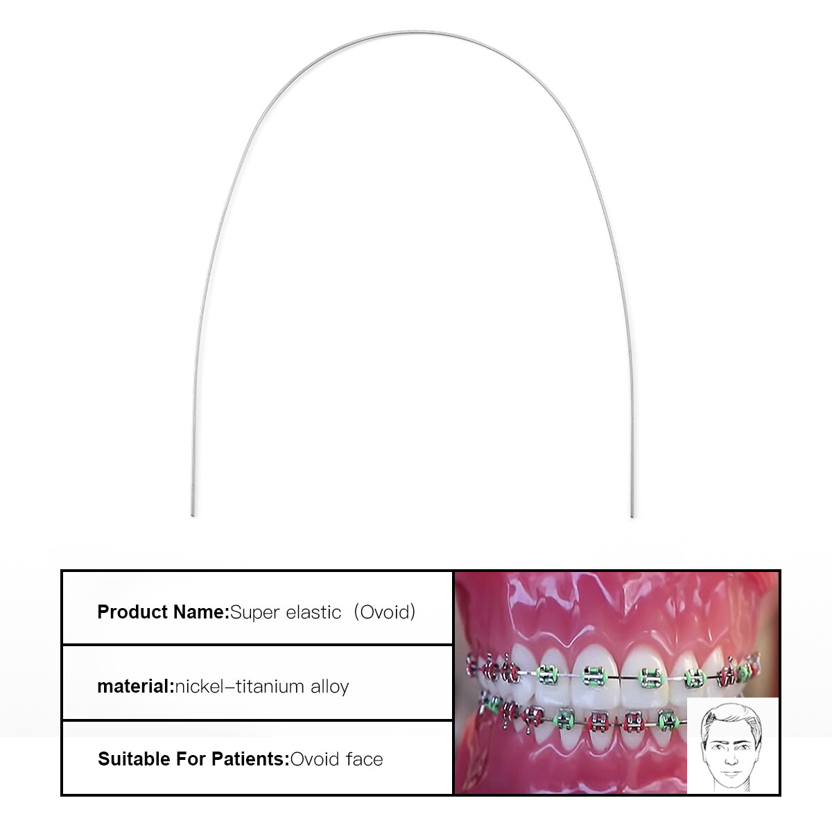 AZDENT Dental Orthodontic Arch Wire Super Elastic Niti Rectangular Ovoid Form US