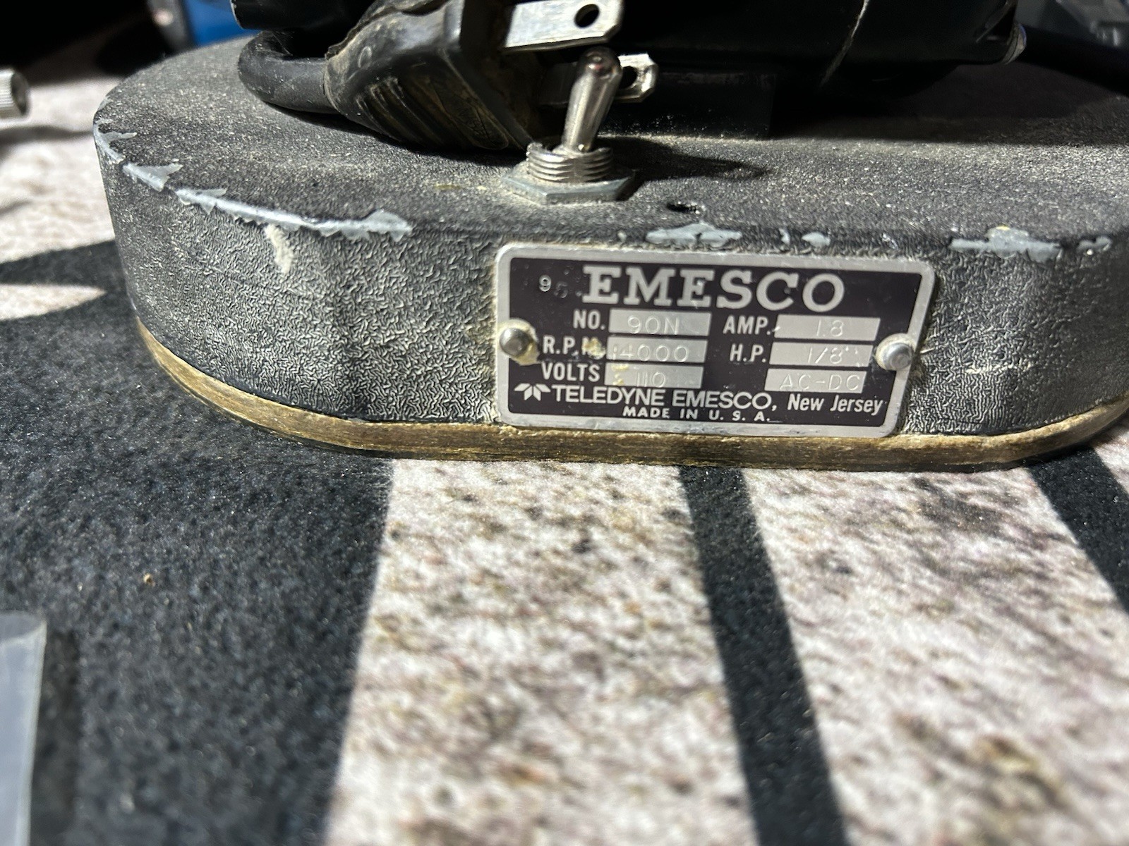 Teledyne Emesco Dental Drill, Lab Engine, Belt driven, w/foot pedal
