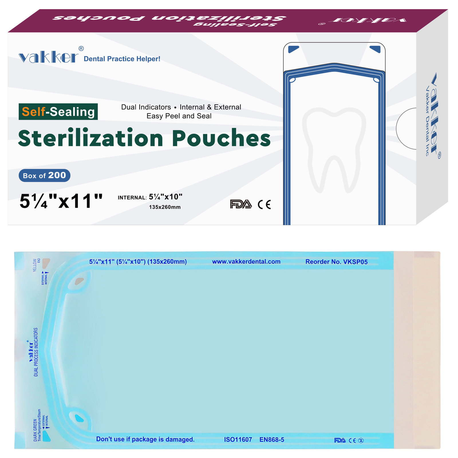 Dental Self Seal Sterilization Pouches Autoclave Sterilizer Bag,Tattoo Nail FDA