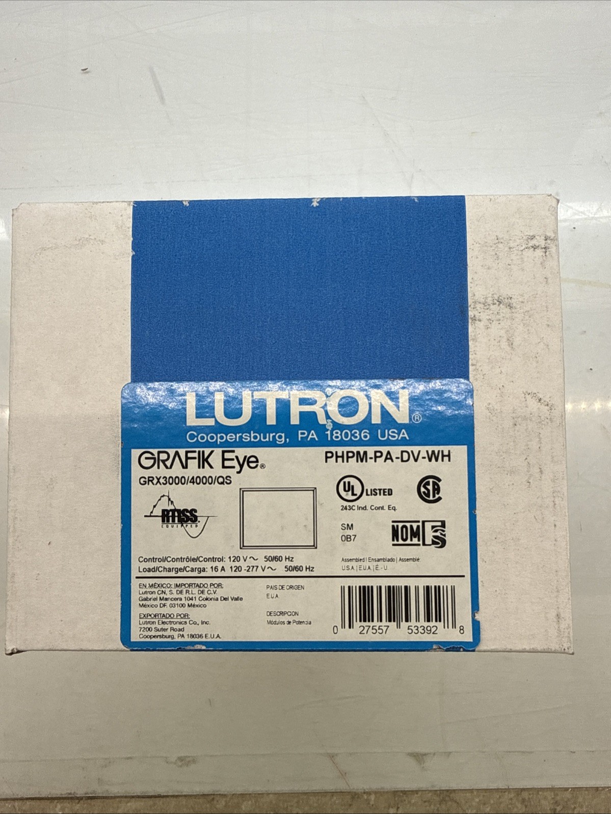 Lutron PHPM-PA-DV-WH Grafik Eye Phase Adaptiv Power Module New