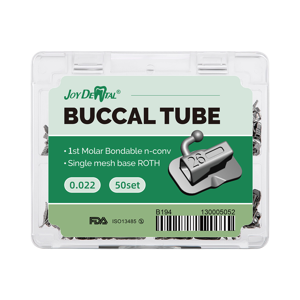 Joydental Dental Ortho Buccal Tubes 1st/2nd Molar MBT/Roth 022 N-Conv Mesh Base